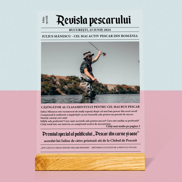 Fotografie Si Semnătură: Revista Pescarului - Imprimare Pe Sticlă Acrilică (Verticală)