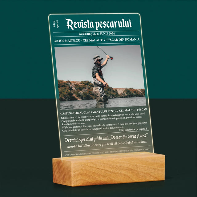 Fotografie Si Semnătură: Revista Pescarului - Imprimare Pe Sticlă Acrilică (Verticală)