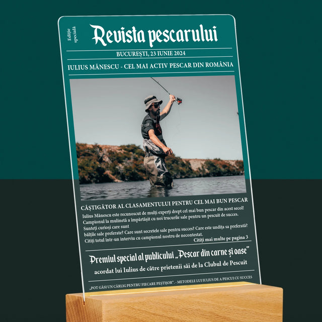 Fotografie Si Semnătură: Revista Pescarului - Imprimare Pe Sticlă Acrilică (Verticală)