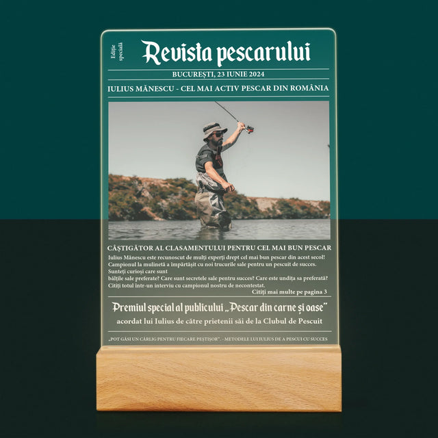 Fotografie Si Semnătură: Revista Pescarului - Imprimare Pe Sticlă Acrilică (Verticală)