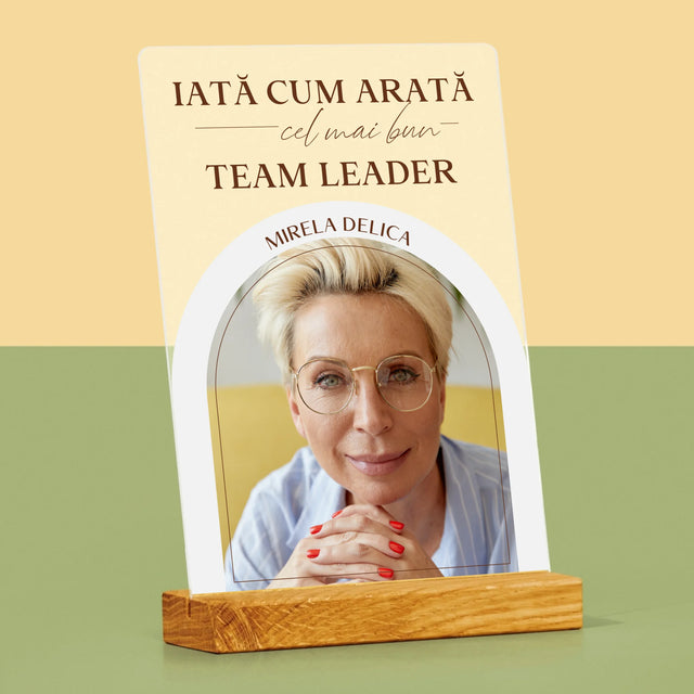 Fotografie Si Semnătură: Cel Mai Bun Lider De Echipă - Imprimare Pe Sticlă Acrilică (Verticală)