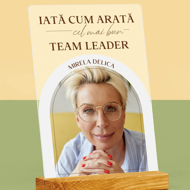 Fotografie Si Semnătură: Cel Mai Bun Lider De Echipă - Imprimare Pe Sticlă Acrilică (Verticală)