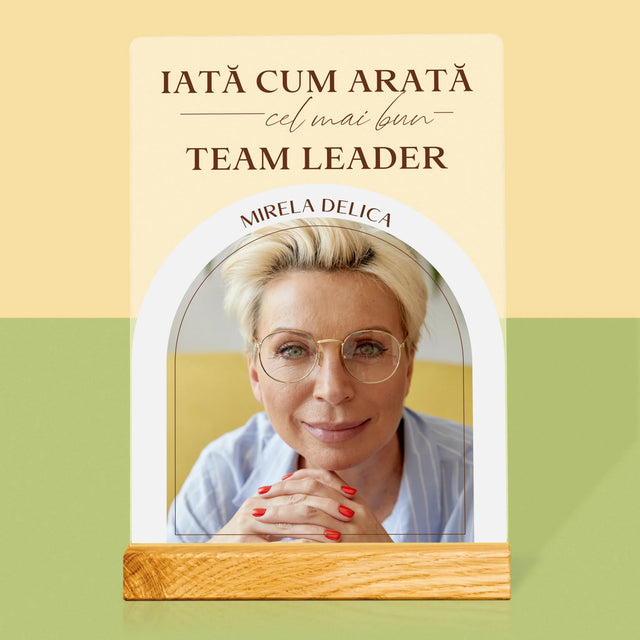 Fotografie Si Semnătură: Cel Mai Bun Lider De Echipă - Imprimare Pe Sticlă Acrilică (Verticală)