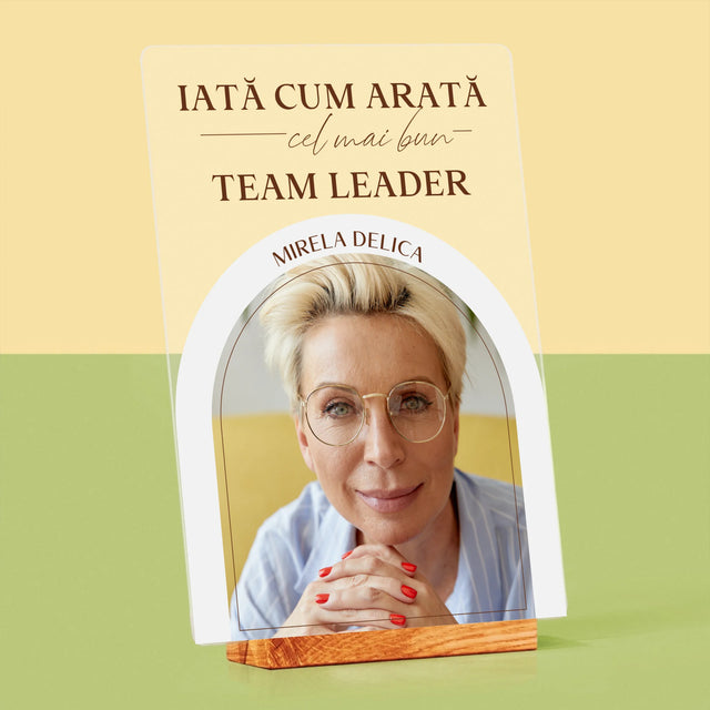 Fotografie Si Semnătură: Cel Mai Bun Lider De Echipă - Imprimare Pe Sticlă Acrilică (Verticală)