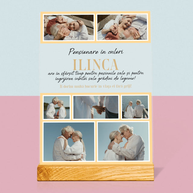 Colaj De Fotografii: Pensionare În Culori - Imprimare Pe Sticlă Acrilică (Verticală)