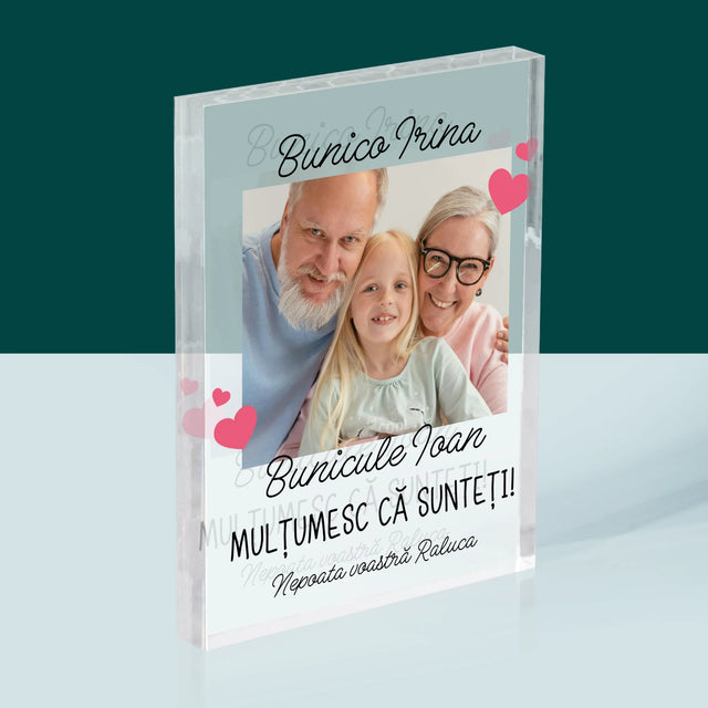 Fotografie Si Semnătură: Mulțumiri Pentru Bunici - Bloc Acrilic