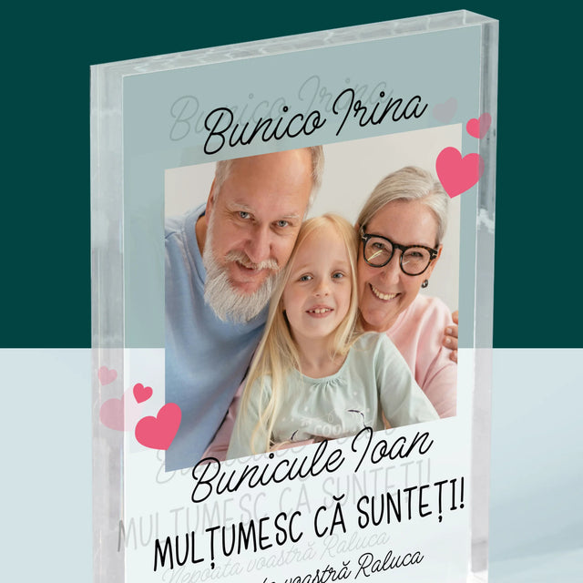 Fotografie Si Semnătură: Mulțumiri Pentru Bunici - Bloc Acrilic