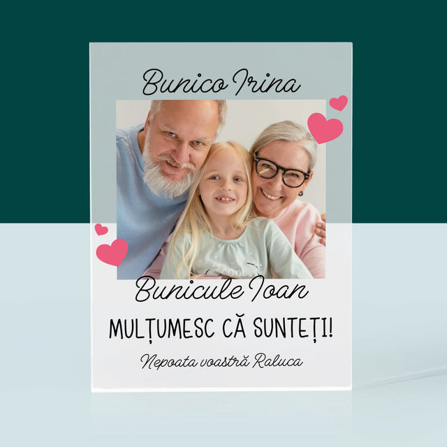 Fotografie Si Semnătură: Mulțumiri Pentru Bunici - Bloc Acrilic