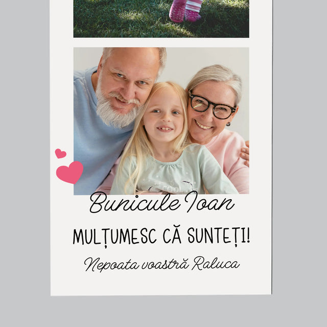 Fotografie Si Semnătură: Mulțumiri Pentru Bunici - Magnet Pe Fregider