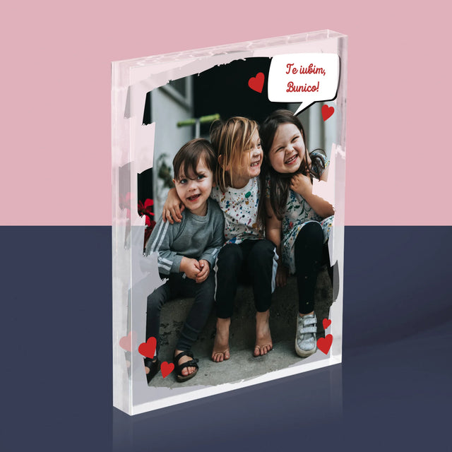 Fotografie Si Semnătură: Pentru Bunica Noastră Dragă - Bloc Acrilic