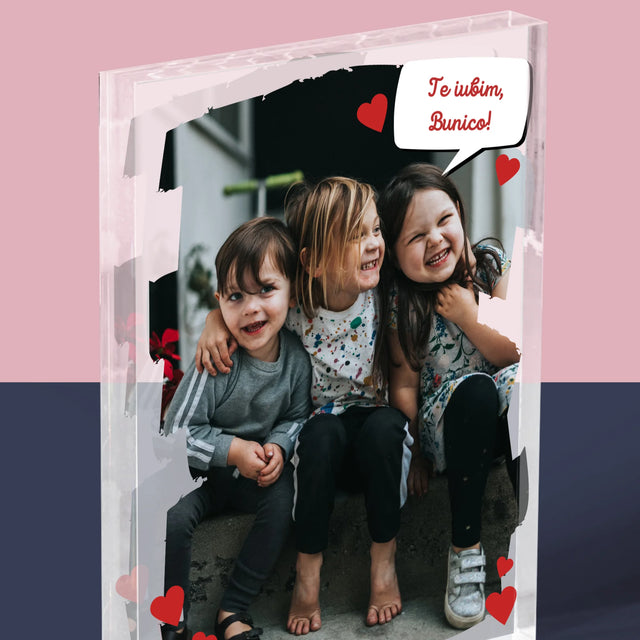 Fotografie Si Semnătură: Pentru Bunica Noastră Dragă - Bloc Acrilic