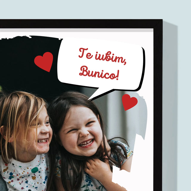 Fotografie Si Semnătură: Pentru Bunica Noastră Dragă - Imprimare Cu Ramă 30X40 (Verticală)