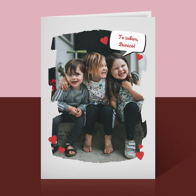 Fotografie Si Semnătură: Pentru Bunica Noastră Dragă - Card Cu Felicitări