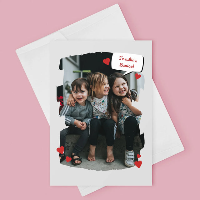 Fotografie Si Semnătură: Pentru Bunica Noastră Dragă - Card Cu Felicitări