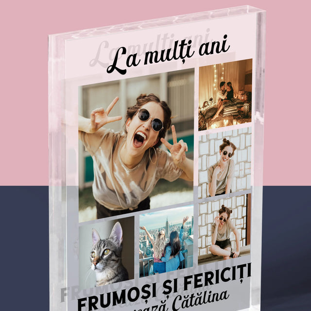 Colaj De Fotografii: Colaj De Fotografii Pentru Aniversare - Bloc Acrilic