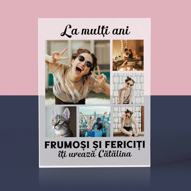 Colaj De Fotografii: Colaj De Fotografii Pentru Aniversare - Bloc Acrilic