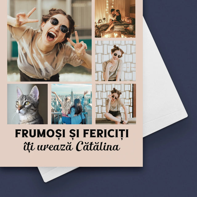 Colaj De Fotografii: Colaj De Fotografii Pentru Aniversare - Card Cu Felicitări