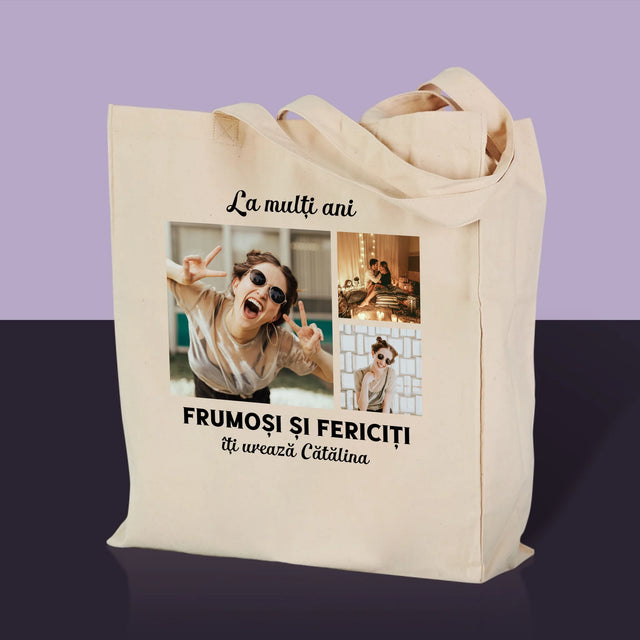 Colaj De Fotografii: Colaj De Fotografii Pentru Aniversare - Sacoșă De Pânză