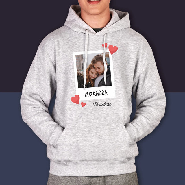 Fotografie Si Semnătură: Te Iubesc Fotografie - Hanorac Cu Glugă Pentru Bărbați