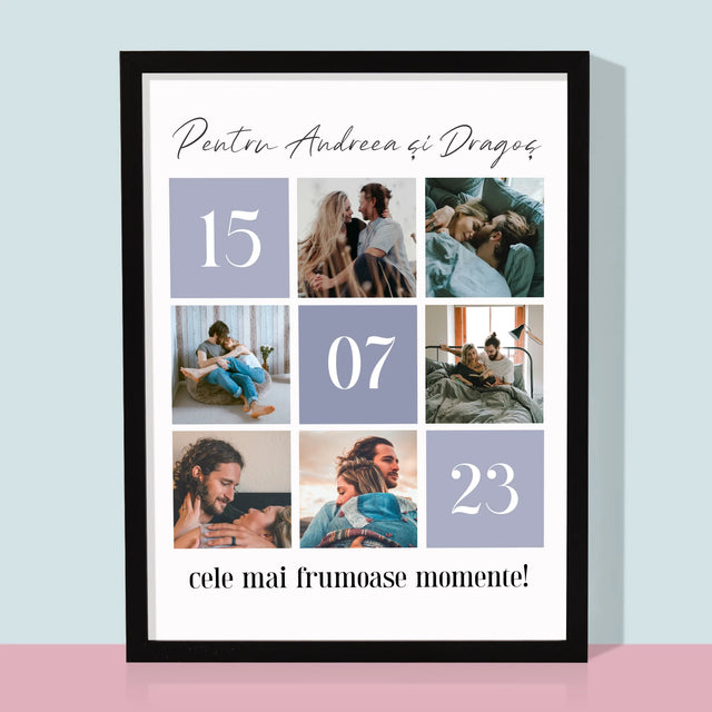 Colaj De Fotografii: Cele Mai Bune Momente - Imprimare Cu Ramă 30X40 (Verticală)