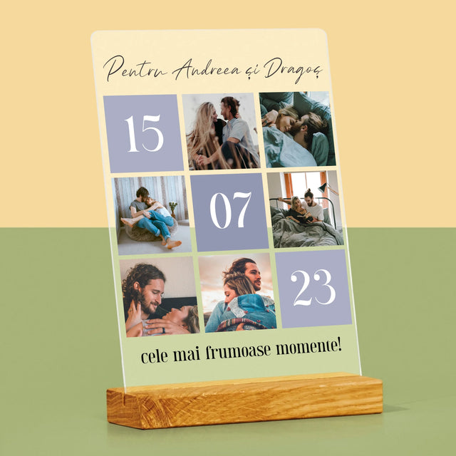 Colaj De Fotografii: Cele Mai Bune Momente - Imprimare Pe Sticlă Acrilică (Verticală)