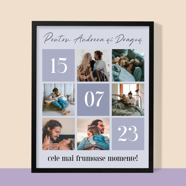 Colaj De Fotografii: Cele Mai Bune Momente - Imprimare Cu Ramă 30X40 (Verticală)