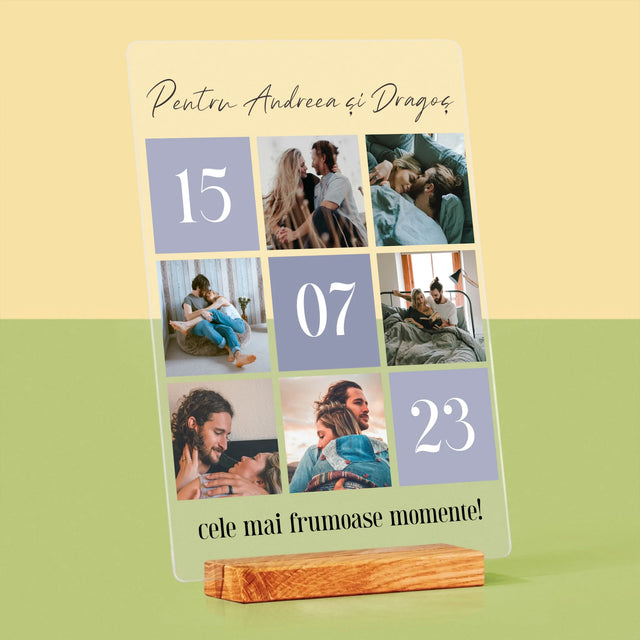 Colaj De Fotografii: Cele Mai Bune Momente - Imprimare Pe Sticlă Acrilică (Verticală)