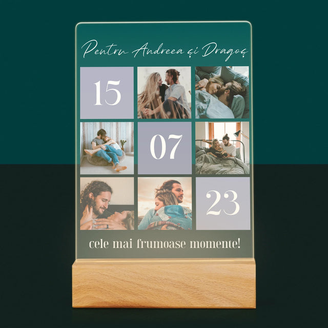 Colaj De Fotografii: Cele Mai Bune Momente - Imprimare Pe Sticlă Acrilică (Verticală)