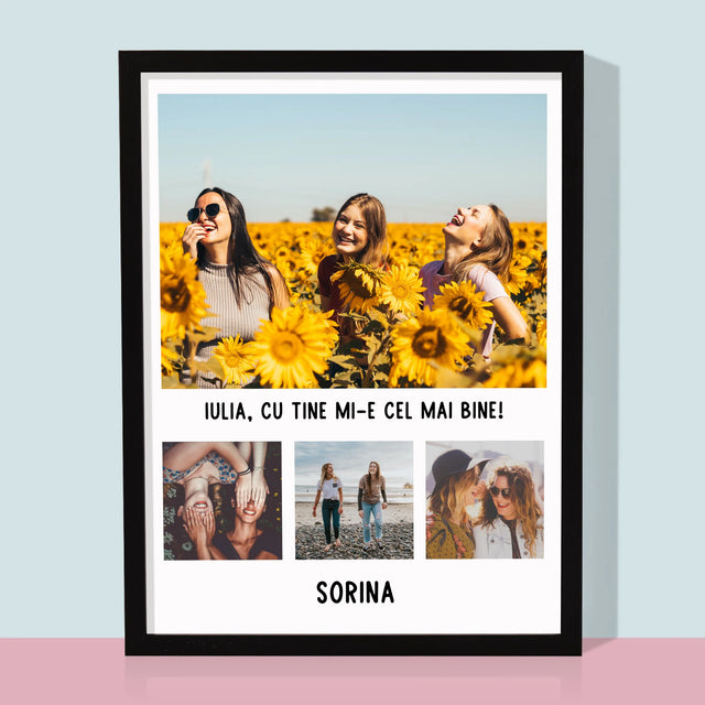 Colaj De Fotografii: Cele Mai Bune Prietene - Imprimare Cu Ramă 30X40 (Verticală)