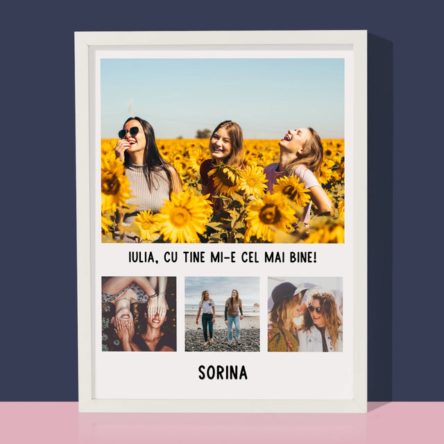 Colaj De Fotografii: Cele Mai Bune Prietene - Imprimare Cu Ramă 30X40 (Verticală)