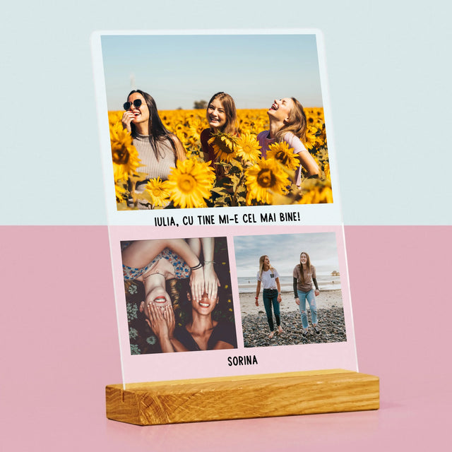 Colaj De Fotografii: Cele Mai Bune Prietene - Imprimare Pe Sticlă Acrilică (Verticală)