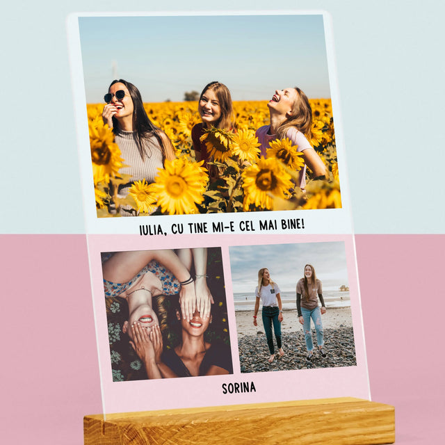 Colaj De Fotografii: Cele Mai Bune Prietene - Imprimare Pe Sticlă Acrilică (Verticală)