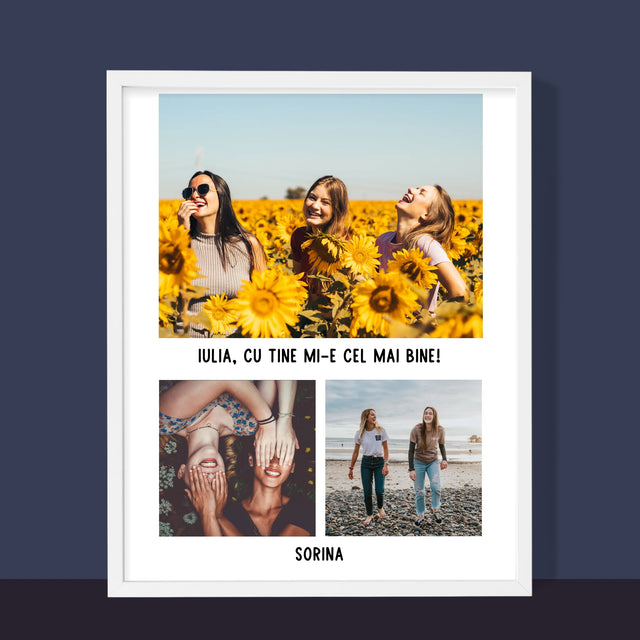 Colaj De Fotografii: Cele Mai Bune Prietene - Imprimare Cu Ramă 30X40 (Verticală)