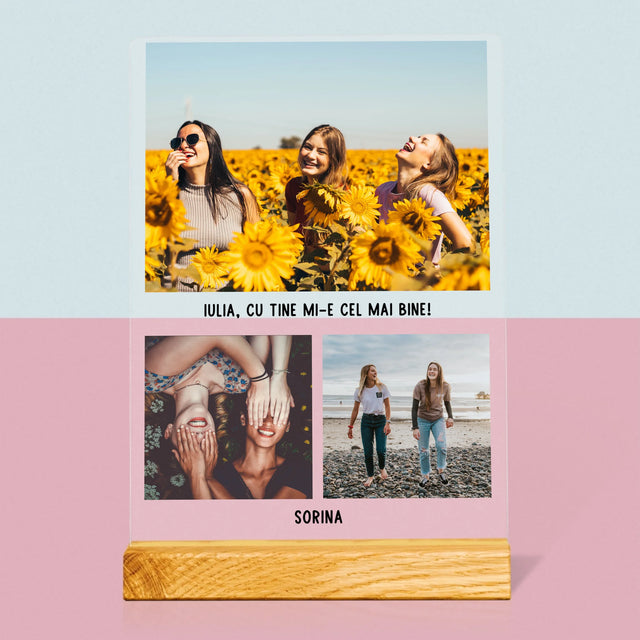 Colaj De Fotografii: Cele Mai Bune Prietene - Imprimare Pe Sticlă Acrilică (Verticală)