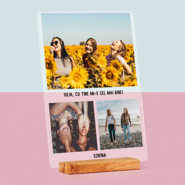 Colaj De Fotografii: Cele Mai Bune Prietene - Imprimare Pe Sticlă Acrilică (Verticală)