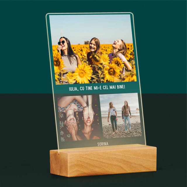 Colaj De Fotografii: Cele Mai Bune Prietene - Imprimare Pe Sticlă Acrilică (Verticală)