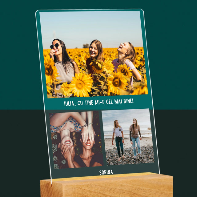 Colaj De Fotografii: Cele Mai Bune Prietene - Imprimare Pe Sticlă Acrilică (Verticală)