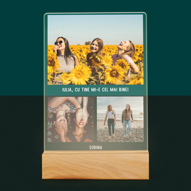 Colaj De Fotografii: Cele Mai Bune Prietene - Imprimare Pe Sticlă Acrilică (Verticală)