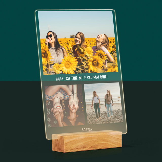 Colaj De Fotografii: Cele Mai Bune Prietene - Imprimare Pe Sticlă Acrilică (Verticală)