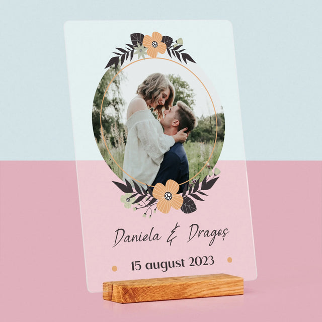 Fotografie Si Semnătură: Îndrăgostiți - Imprimare Pe Sticlă Acrilică (Verticală)