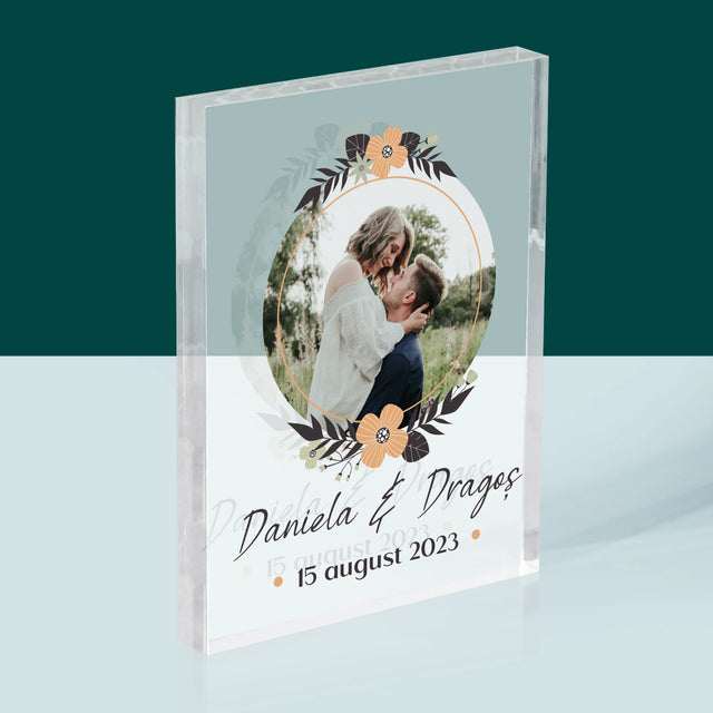 Fotografie Si Semnătură: Îndrăgostiți - Bloc Acrilic