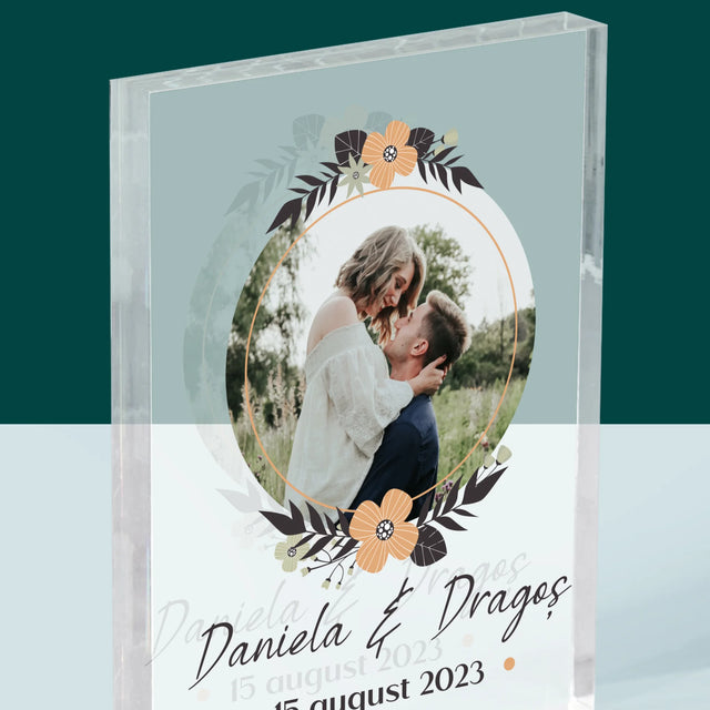 Fotografie Si Semnătură: Îndrăgostiți - Bloc Acrilic