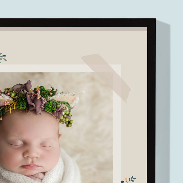 Certificat De Naștere: Certificat De Naștere Flori - Imprimare Cu Ramă 30X40 (Verticală)