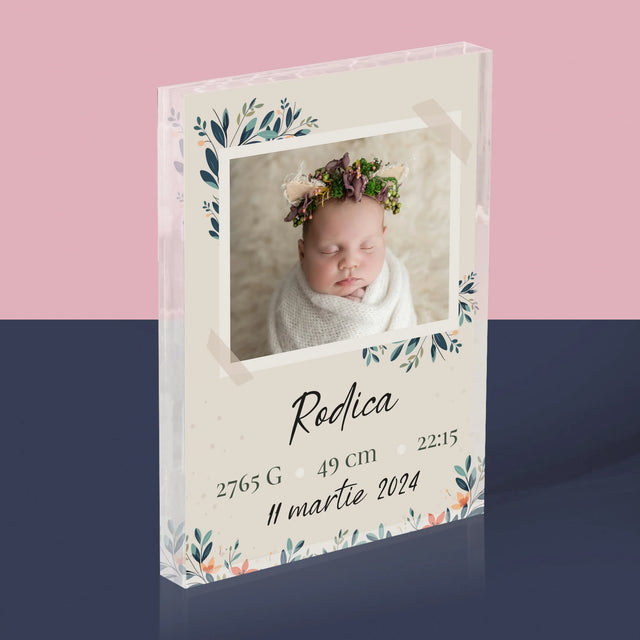 Certificat De Naștere: Certificat De Naștere Flori - Bloc Acrilic