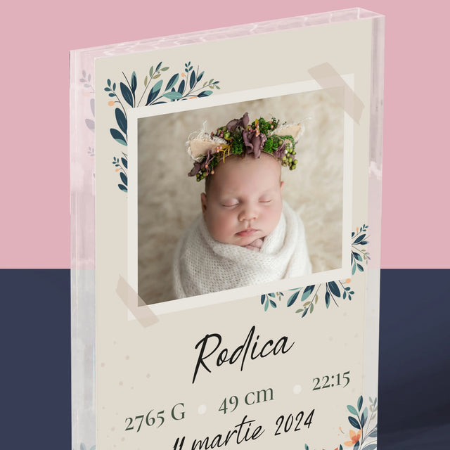 Certificat De Naștere: Certificat De Naștere Flori - Bloc Acrilic