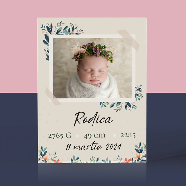 Certificat De Naștere: Certificat De Naștere Flori - Bloc Acrilic