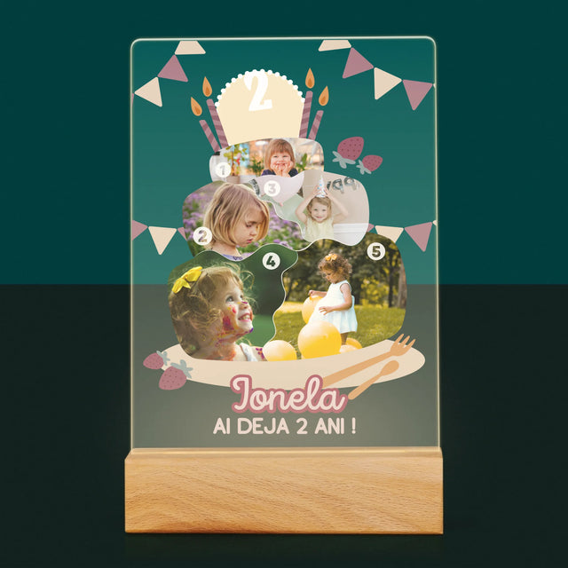Formă Din Fotografii: Tort De Zi De Naștere - Imprimare Pe Sticlă Acrilică (Verticală)