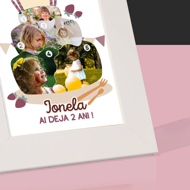Formă Din Fotografii: Tort De Zi De Naștere - Ramă Pentru Fotografii (Horizontală)