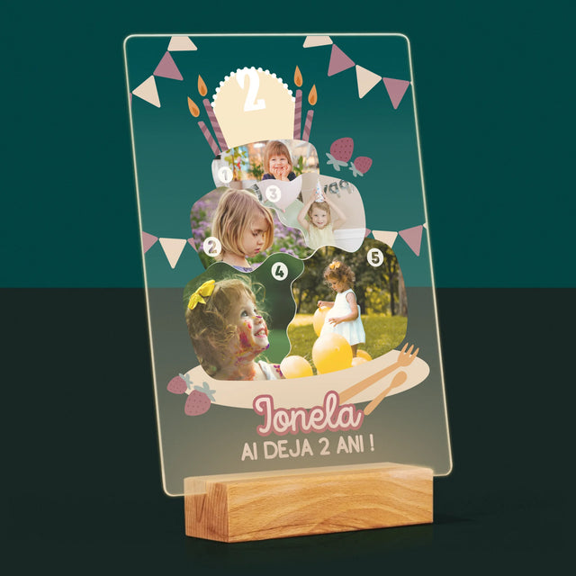 Formă Din Fotografii: Tort De Zi De Naștere - Imprimare Pe Sticlă Acrilică (Verticală)
