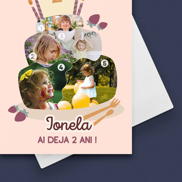 Formă Din Fotografii: Tort De Zi De Naștere - Card Cu Felicitări